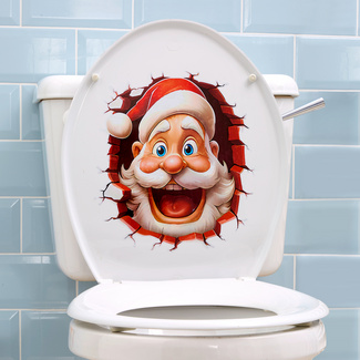 3D-Toiletten-Aufkleber Santa 3D-Toiletten-Aufkleber Santa