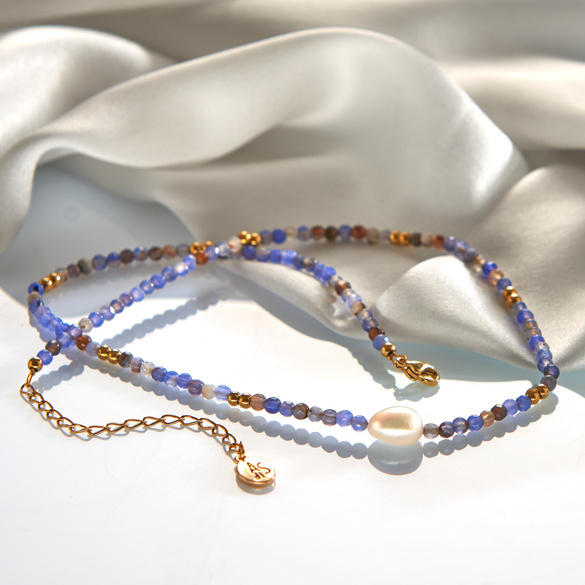 Pagen Achat-Kette mit Barockperle