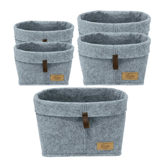 Aufbewahrungskörbe „Feli“, 5er Set, Filz grau WENKO Aufbewahrungskörbe „Feli“, 5er Set, Filz grau WENKO