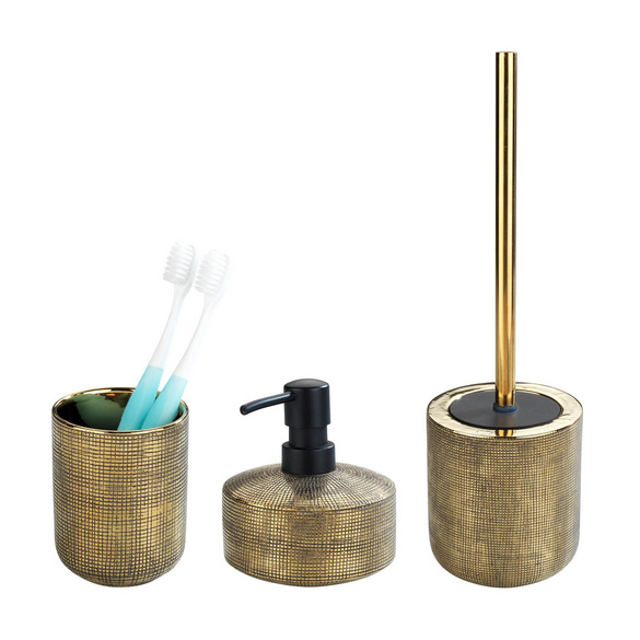 Bad-Accessoire Set „Rivara“, 3-tlg., goldfarben