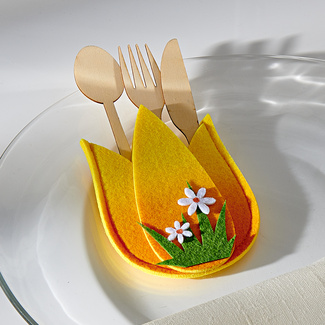Bestecktasche "Tulpe" gelb Bestecktasche "Tulpe" gelb