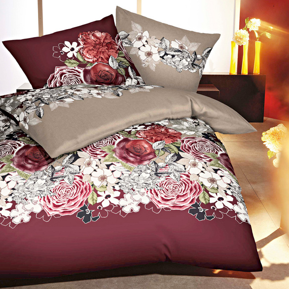 Bettwäsche "Dolce Vita" burgund, 2-tlg