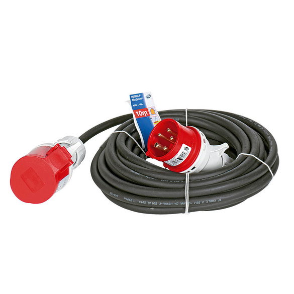 CEE-Verlängerungskabel 5-polig 10 m 16 A IP44 schwarz