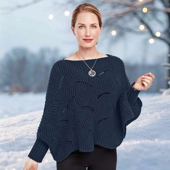 Pagen Cape-Pullover blau