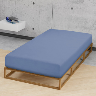 Castell Jersey-Stretch-Spannbetttuch blau, 1x 120x200 cm Castell Jersey-Stretch-Spannbetttuch blau, 1x 120x200 cm