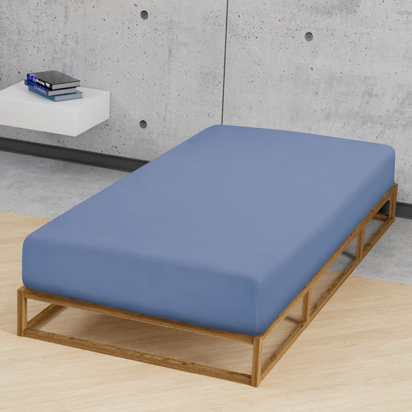 Jersey-Stretch-Spannbetttuch blau, 1x 140-160 x 200 cm