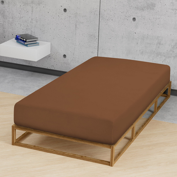 Jersey-Stretch-Spannbetttuch chocolate, 1x 140x200 cm - 160x200 cm