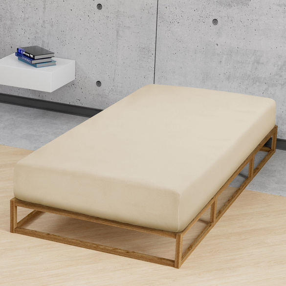 Jersey-Stretch-Spannbetttuch kitt, 1x 90x190 cm - 100x200 cm