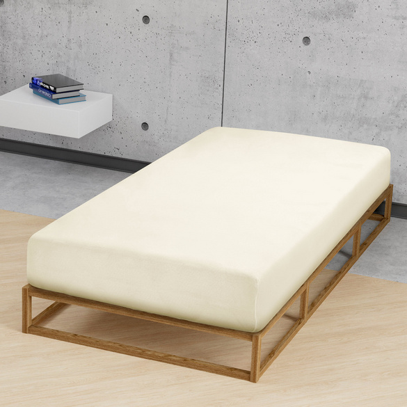 Jersey-Stretch-Spannbetttuch natur, 1x 90x190 cm - 100x200 cm