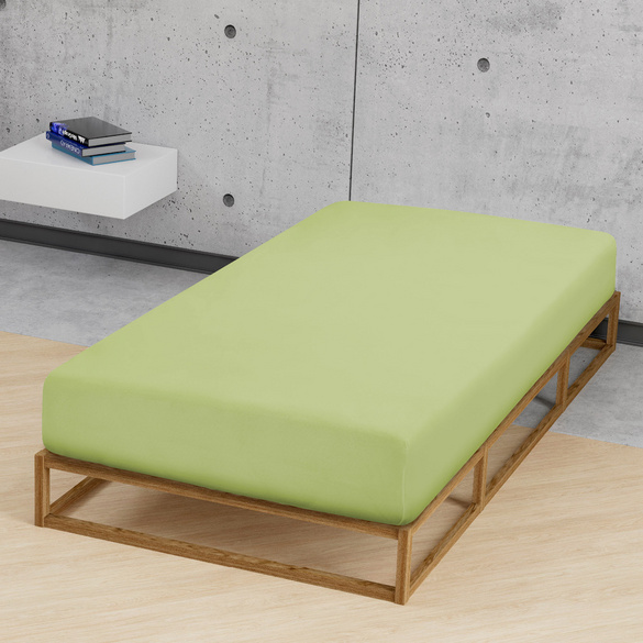 Jersey-Stretch-Spannbetttuch pistaziengrün, 1x 180-200 x 200 cm
