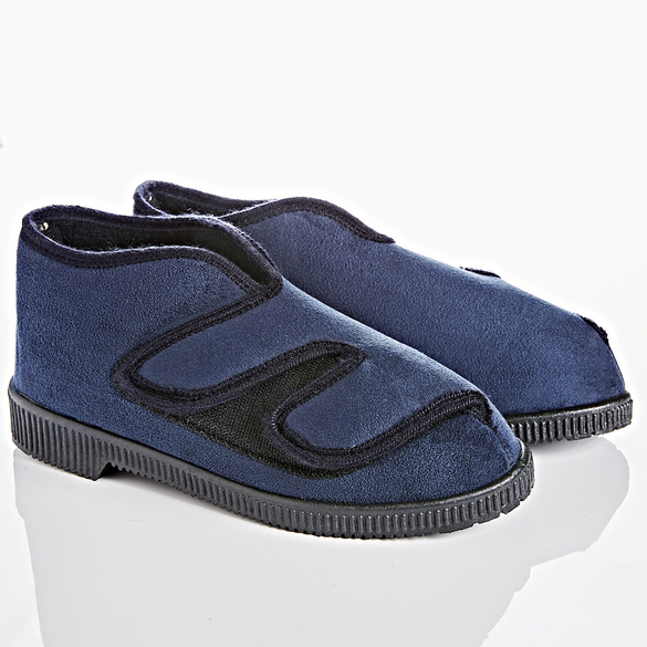 Comfort Hausschuh Mikrovelour navy