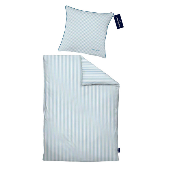 Satin Bettwäsche taubenblau, 1x 135x200 cm + 1x 80x80 cm