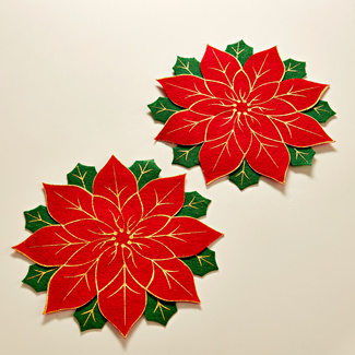 Deckchen mit Ilex rot-grün Deckchen mit Ilex rot-grün