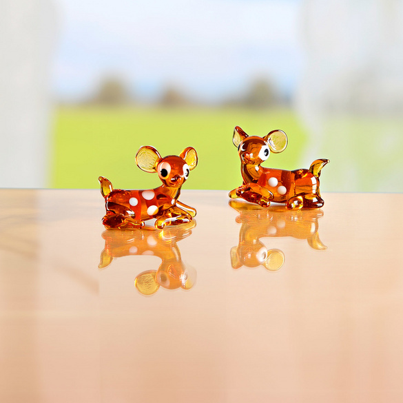 Deko Glasfigur "Rehkitz" sitzend