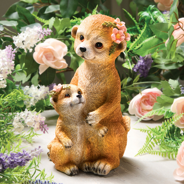 3Pagen Dekofigur Erdmännchen-Mutter mit Baby