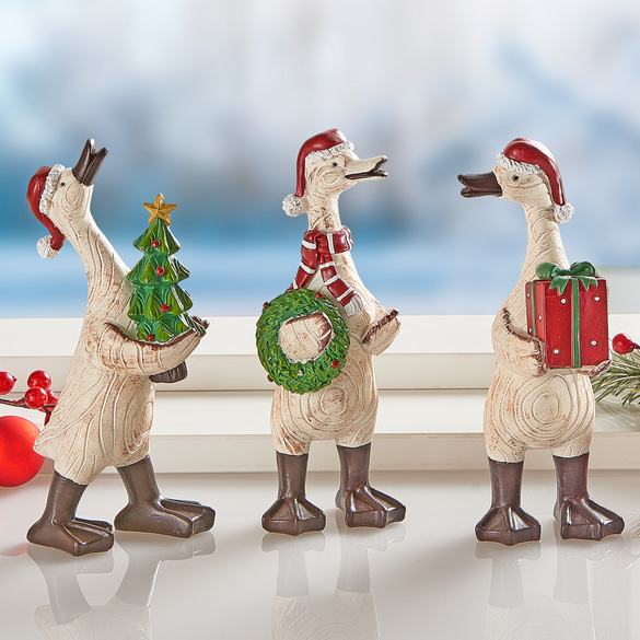 Dekofiguren Weihnachtsgänse 3er-Set