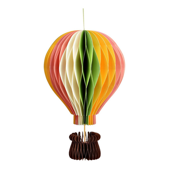 Dekohänger Heißluftballon Wabenoptik 19 cm Papierdeko