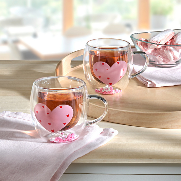 Doppelwandige Kaffeegläser "Love" 2er-Set