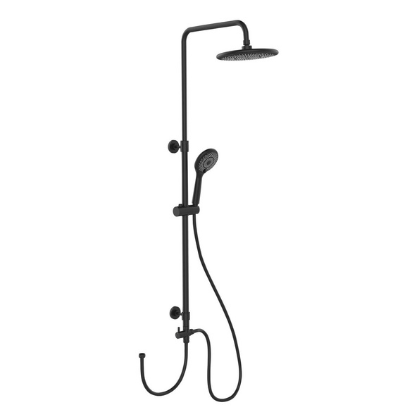 Duschsystem Watersaving Schwarz höhenverstellbar
