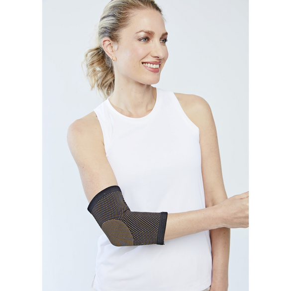 Ellenbogen-Bandage mit Kupfer schwarz