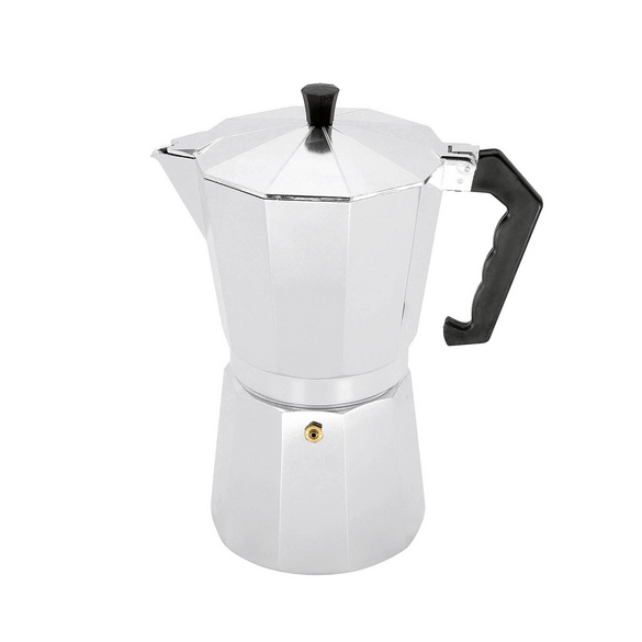 Espressokocher 12 Tassen Aluminium silberfarben