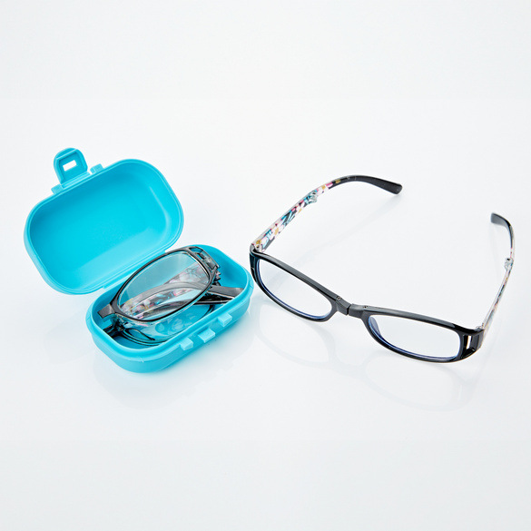 Faltbare Lesebrille inkl. Etui, 3 Dioptrien