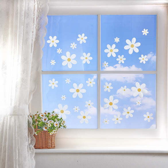 Eldo Fensterbild "Blumen" weiß