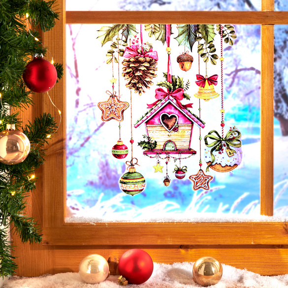 Fensterbild "Weihnachtsschmuck"