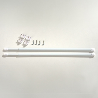 Gardinenbefestigung 2 Stangen + 4 Haken Größe M Clarsen Gardinenbefestigung 2 Stangen + 4 Haken Größe M Clarsen