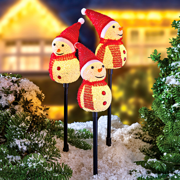 Gartenstecker "Schneemann-Trio" 3-tlg