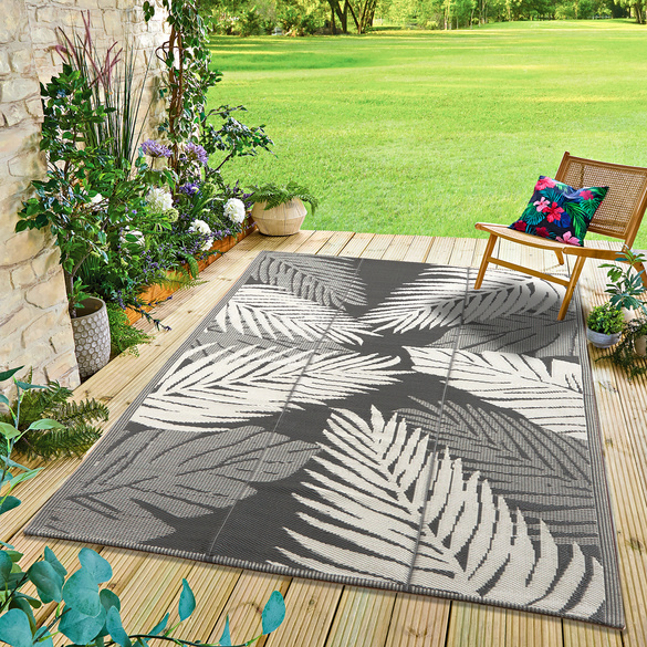 Gartenteppich "Palmen" grau 120x180cm