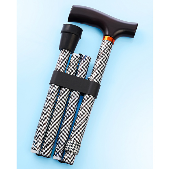 Gehstock faltbar H 83-93 cm schwarz-weiß