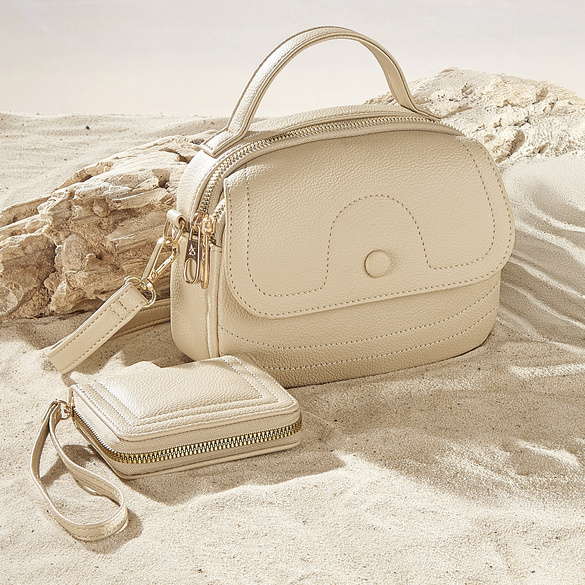 Handtasche "Geli" mit Geldbörse sandfarben