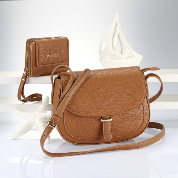 Handtasche "Kora" in Leder-Optik cognac