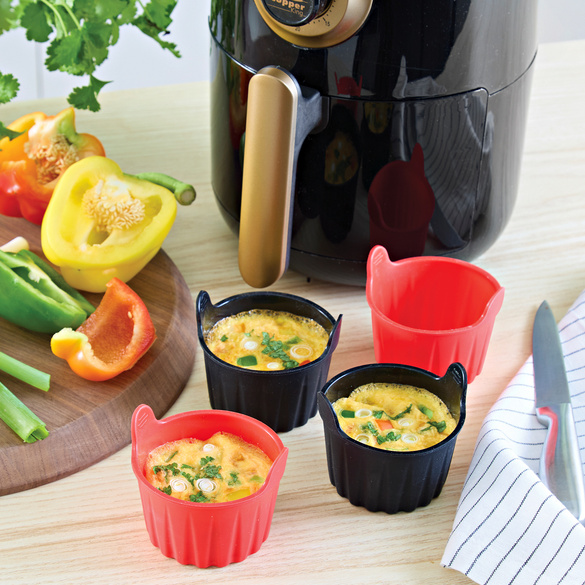 Heißluftfritteusen-Körbe Auflaufförmchen / Eierform Ø 8 cm 4er-Set