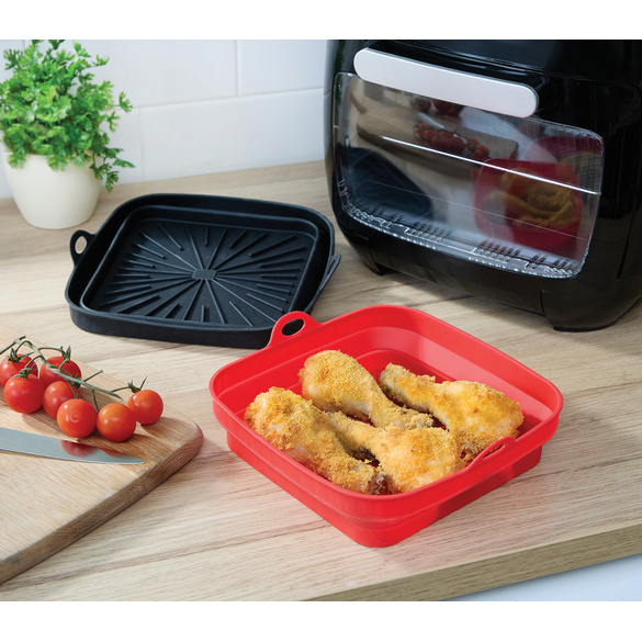 Heißluftfritteusen-Körbe quadratisch 2er-Set