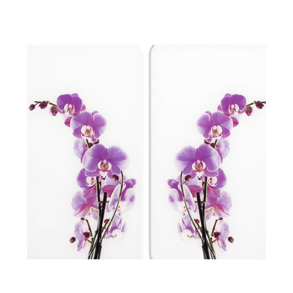 Herdabdeckplatten 2er Set Orchideenblüte