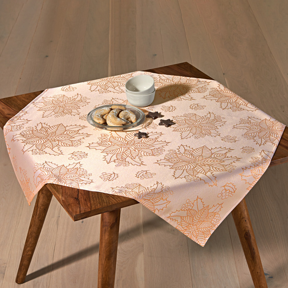 Jacquard-Mitteldecke roségold, 85x85 cm