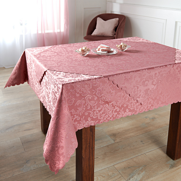 Jacquard-Tischdecke 130 x 170 cm altrosa