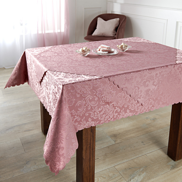 Jacquard-Tischdecke 130 x 225 cm altrosa