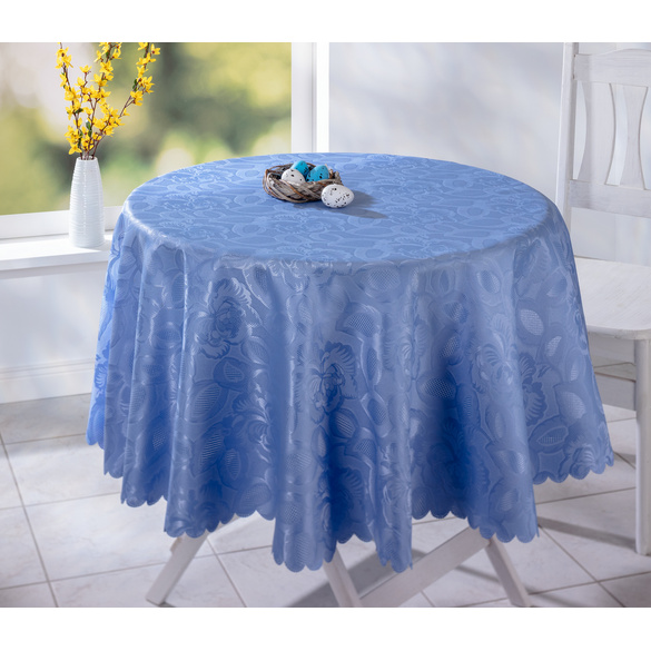 Jacquard-Tischdecke "Jasmin" hellblau, Ø 160 cm