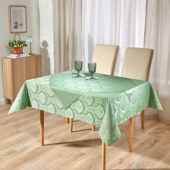 Jacquard-Tischdecke hellgrün 140x230cm
