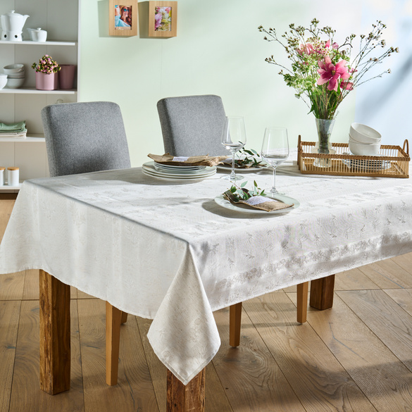 Jacquard-Tischdecke natur, 130x220 cm