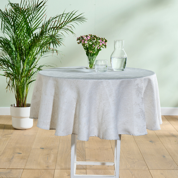 Jacquard-Tischdecke natur, Ø 140 cm