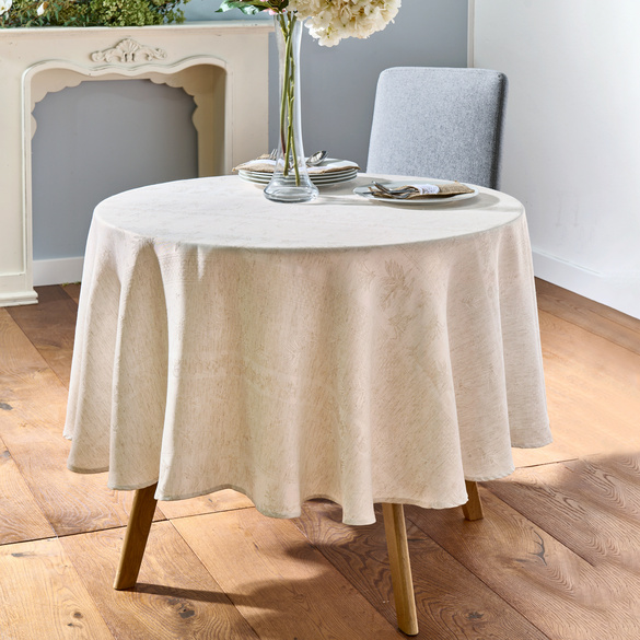 Jacquard-Tischdecke natur, Ø 180 cm
