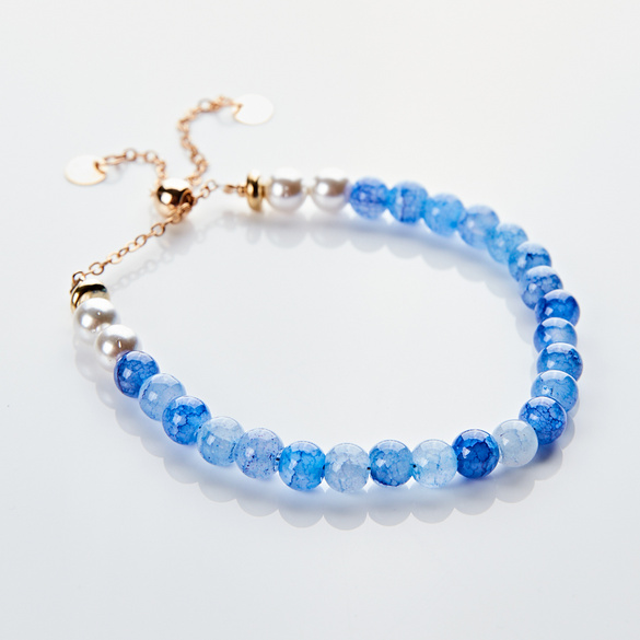 Jade-Armband mit Süßwasserperlen