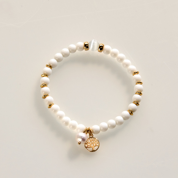 Jade-Armband weiß Amélie di Santi