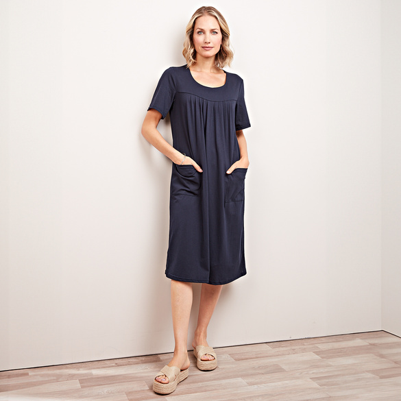 Jersey-Kleid "Luna" mit Taschen dunkelblau