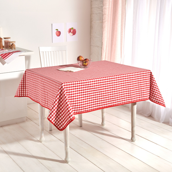 Karo-Tischdecke rot-weiß 178x127cm