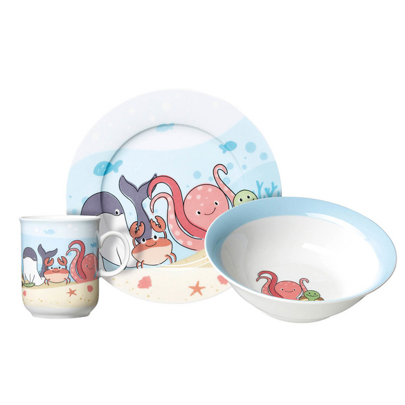 Kindergeschirrset "Unterwasserwelt" 3-tlg